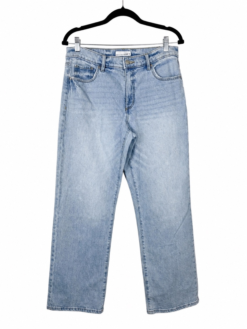 LOFT Relaxed Straight High Rise Jeans Light-Medium Wash Denim Size 6 28